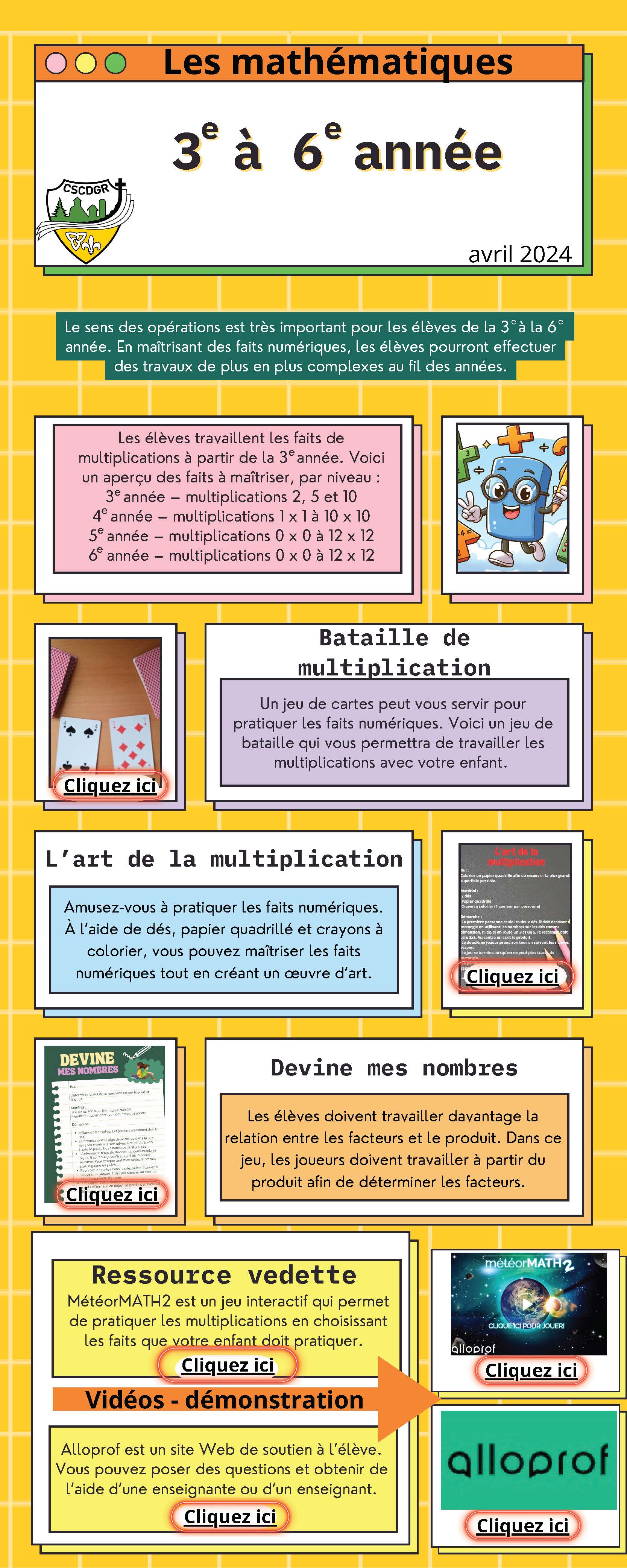 Infographie pour parents 3e la 6e anne mathmatiques